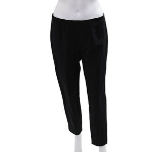 Seductive Women Ankle Dress Pants Black Cotton Blend Classic Size 40